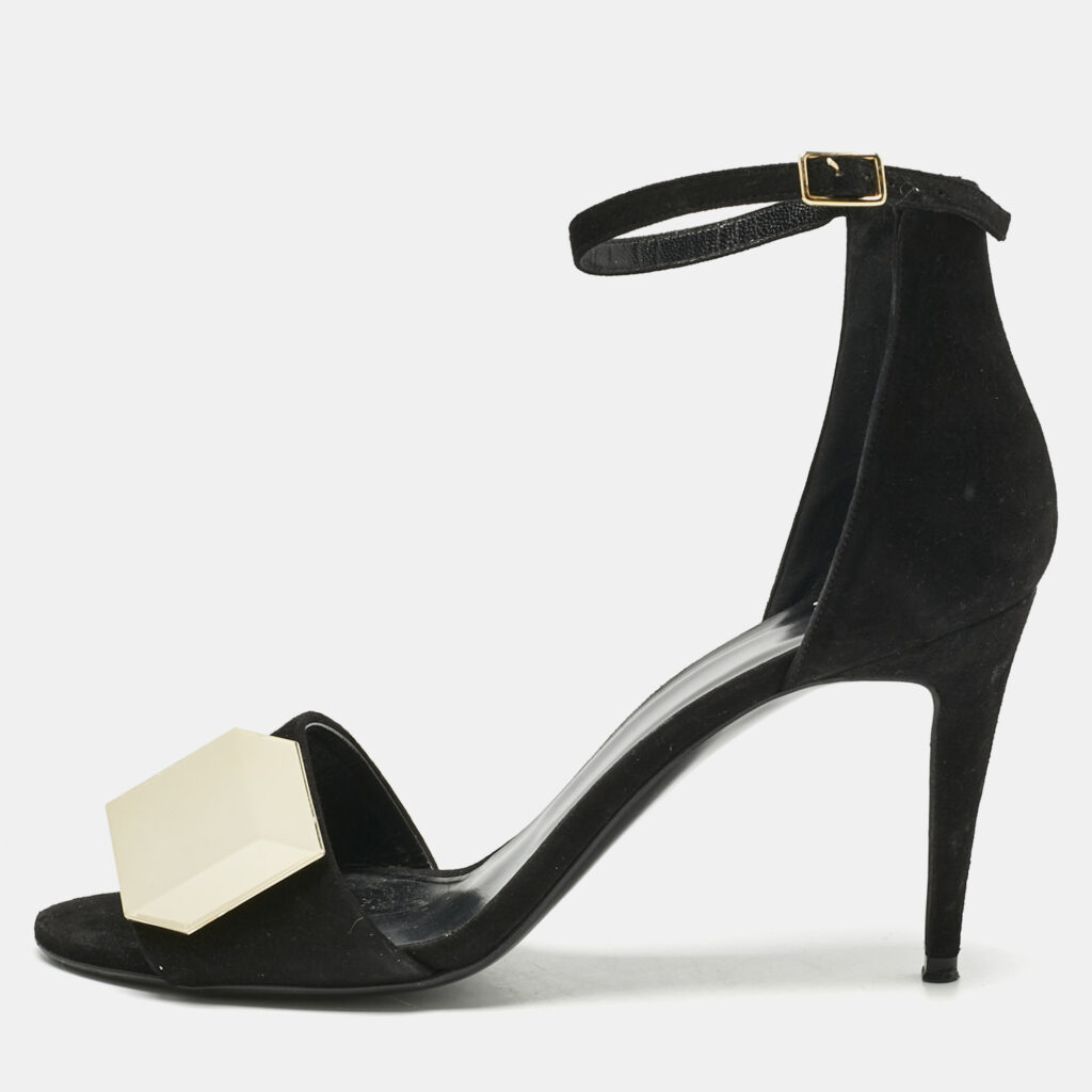 Pierre Hardy Black Suede JQ11 Embellished Ankle Strap Sandals Size 39 Pierre Hardy Black Suede JQ11 Embellished Ankle Strap Sandals Size 39