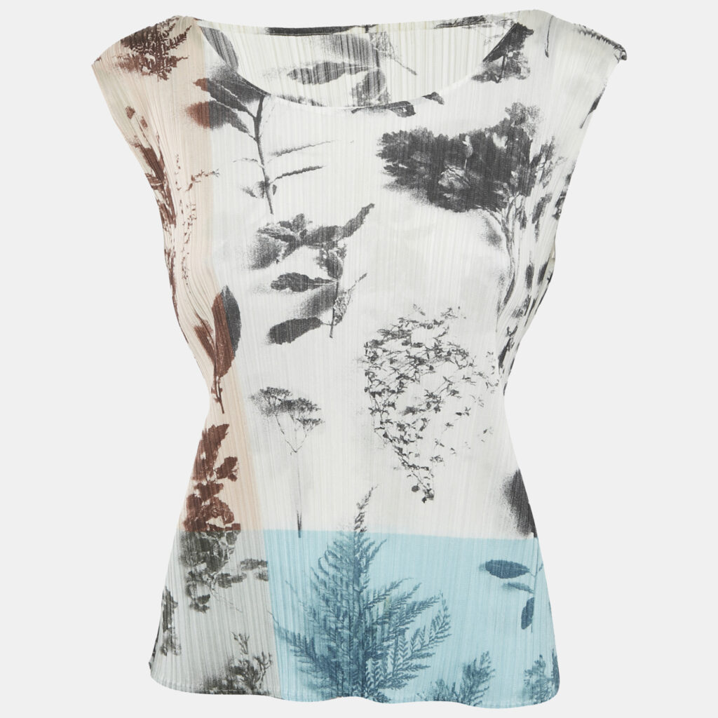 Pleats Please By Issey Miyake Multicolor Printed Pleated Top M Pleats Please By Issey Miyake Multicolor Printed Pleated Top M
