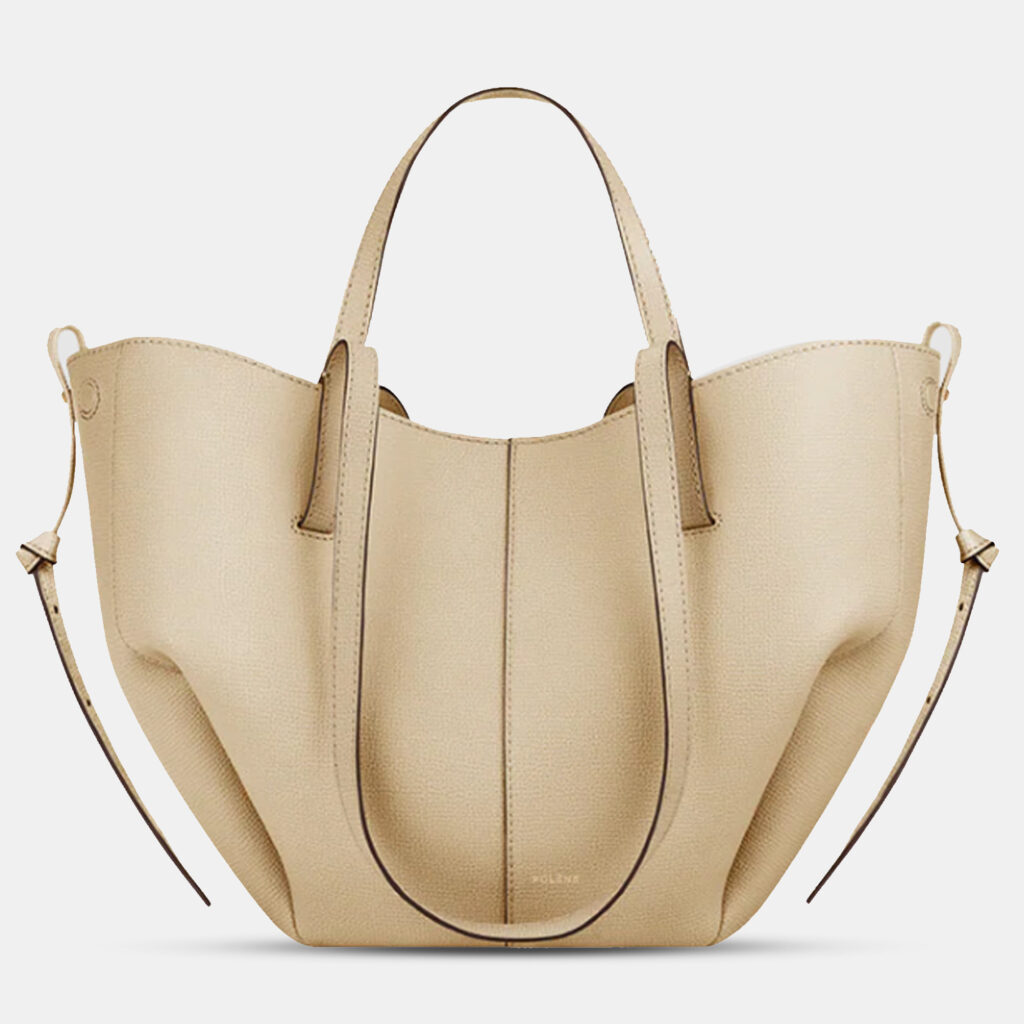 Polene Cyme Mini Grained Sand Edition Calfskin Leather Shoulder Bag Polene Cyme Mini Grained Sand Edition Calfskin Leather Shoulder Bag