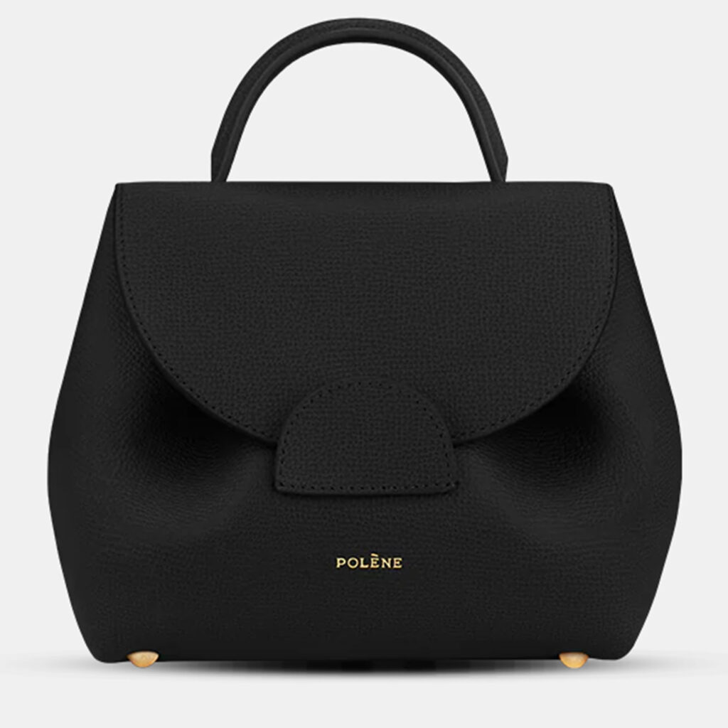 Polene Numero-un-nano Grained Black Edition Calfskin Handbag