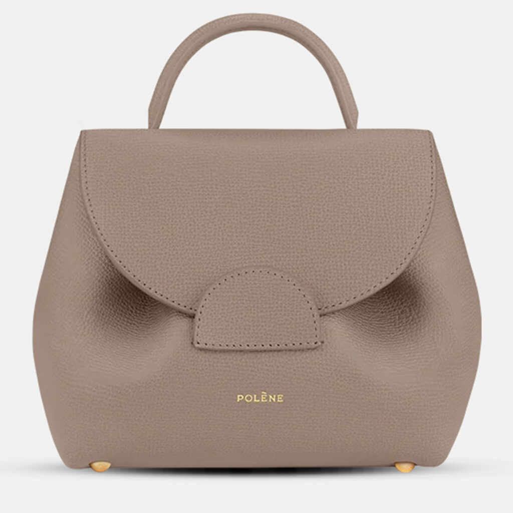 Polene Numero-un-nano Grained Taupe Edition Calfskin Handbag