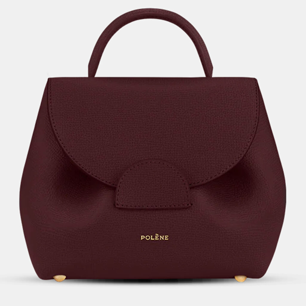 Polene Numero-un-nano Bordeaux Graine Edition Calfskin Handbag Polene Numero-un-nano Bordeaux Graine Edition Calfskin Handbag