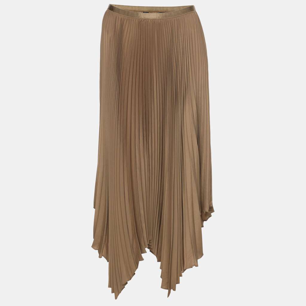 Polo Ralph Lauren Khaki Georgette Midi Skirt S Polo Ralph Lauren Khaki Georgette Midi Skirt S