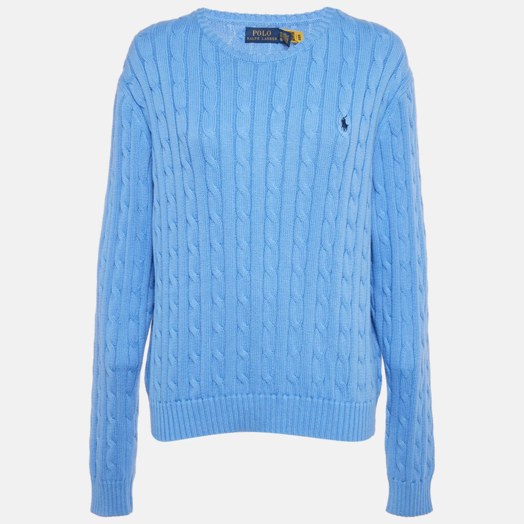 Polo Ralph Lauren Blue Cable Knit Long Sleeve Sweater XXL Polo Ralph Lauren Blue Cable Knit Long Sleeve Sweater XXL