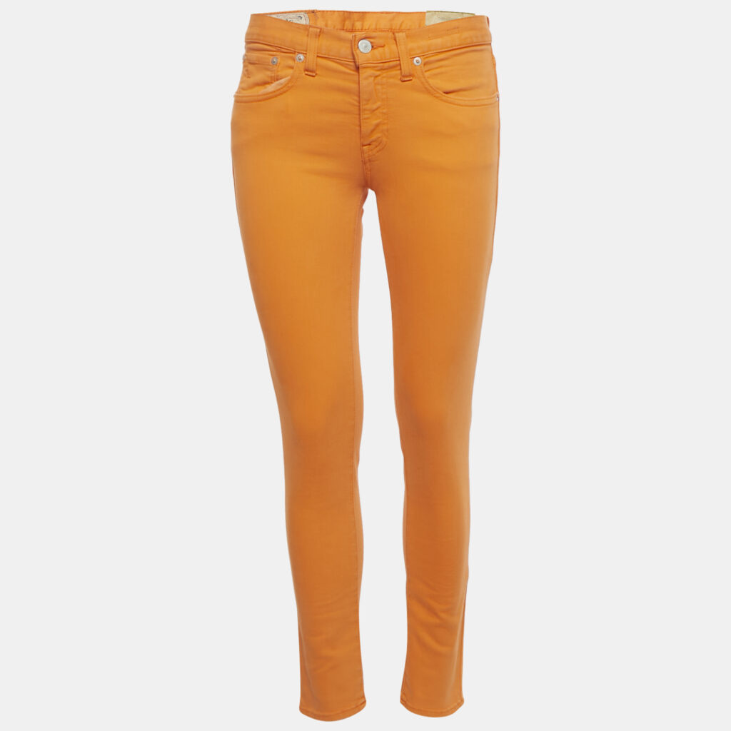 Polo Ralph Lauren Orange Denim Tompkins Skinny Crop Jeans M/Waist 28" Polo Ralph Lauren Orange Denim Tompkins Skinny Crop Jeans M/Waist 28"