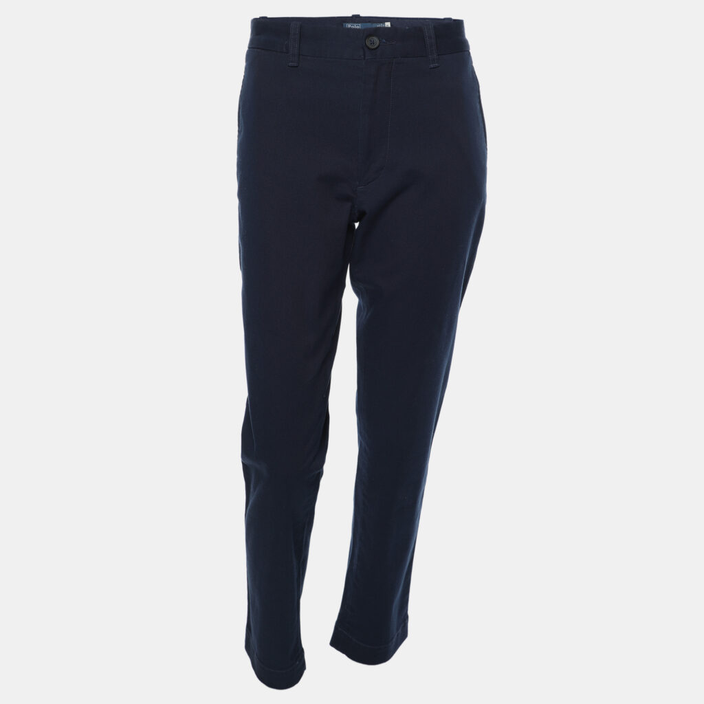 Polo Ralph Lauren Navy Blue Stretch Fabric The Slim Chino Trouser S Polo Ralph Lauren Navy Blue Stretch Fabric The Slim Chino Trouser S