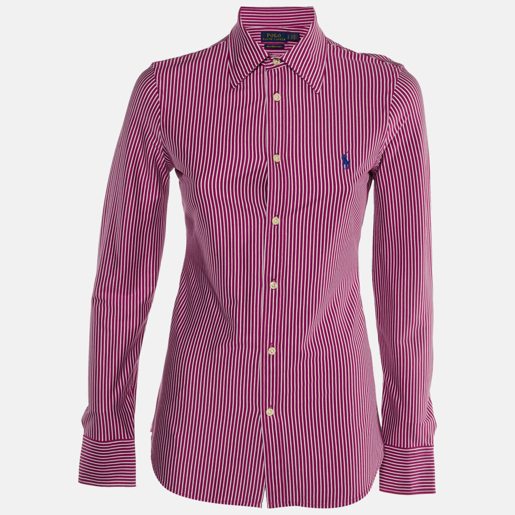 Polo Ralph Lauren Pink Striped Knit Dress Shirt S Polo Ralph Lauren Pink Striped Knit Dress Shirt S