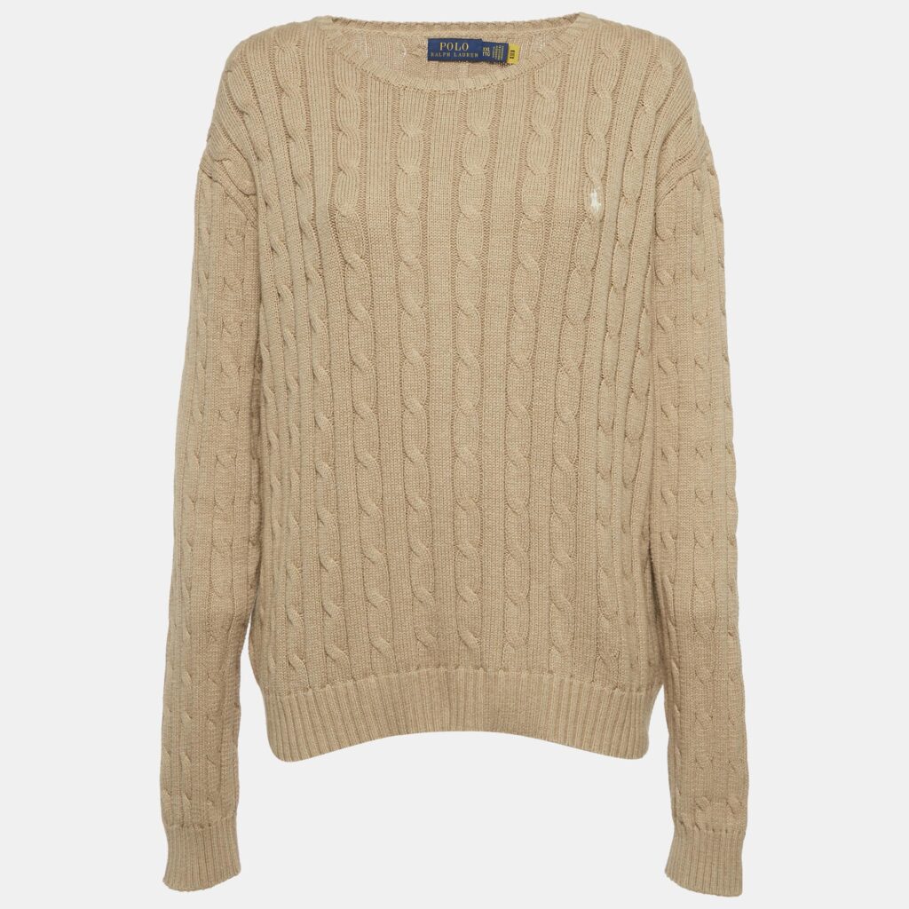 Polo Ralph Lauren Brown Cable Knit Sweater XXL Polo Ralph Lauren Brown Cable Knit Sweater XXL