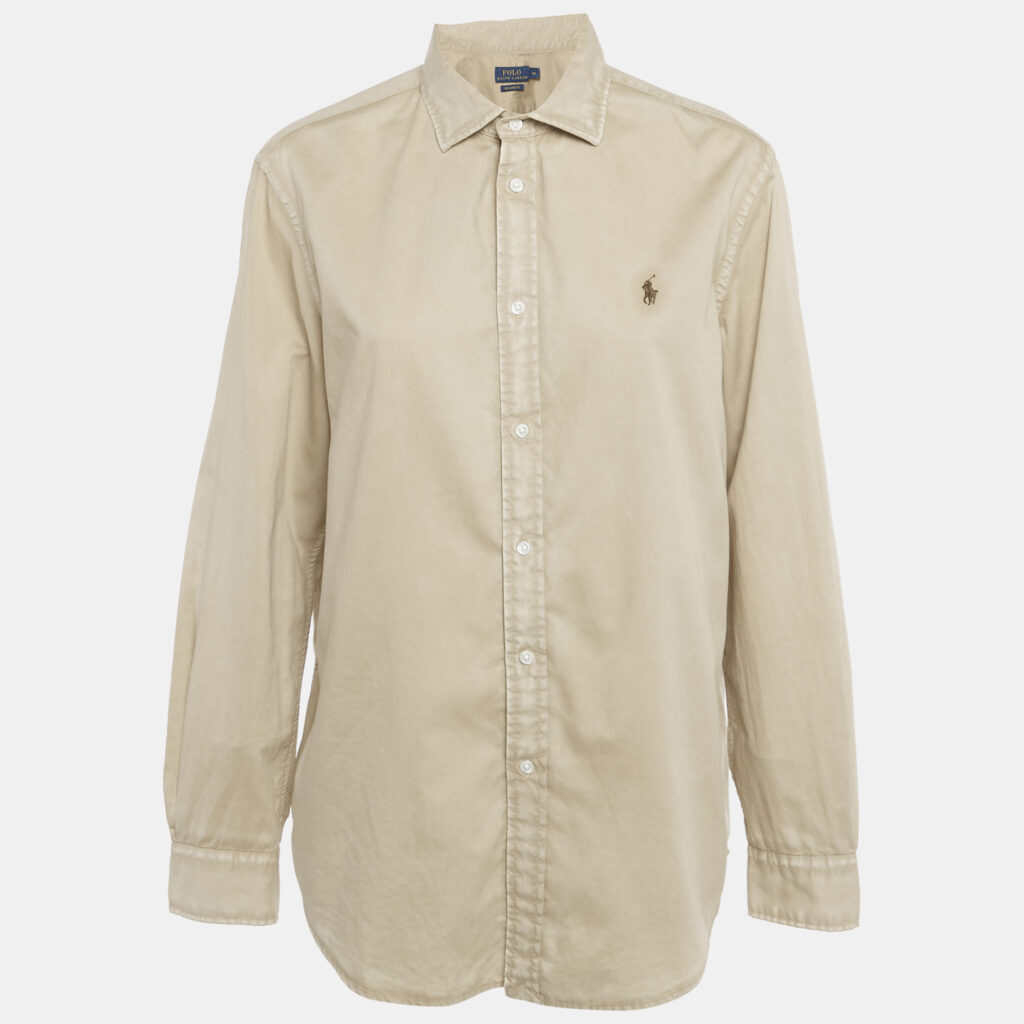 Polo Ralph Lauren Beige Logo Embroidered Cotton Relaxed Fit Shirt XL Polo Ralph Lauren Beige Logo Embroidered Cotton Relaxed Fit Shirt XL