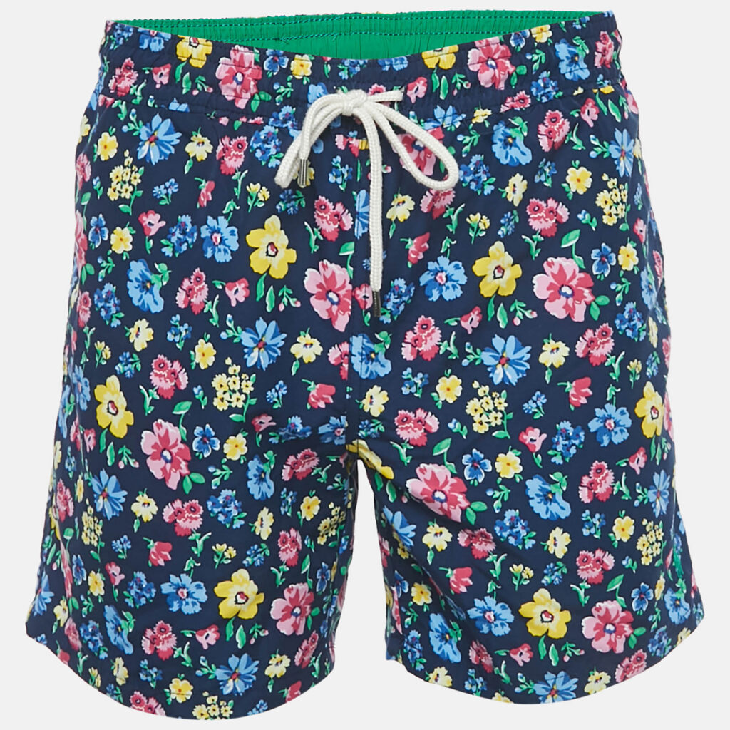 Polo Ralph Lauren Navy Blue Floral Print Synthetic Swimwear Shorts S Polo Ralph Lauren Navy Blue Floral Print Synthetic Swimwear Shorts S