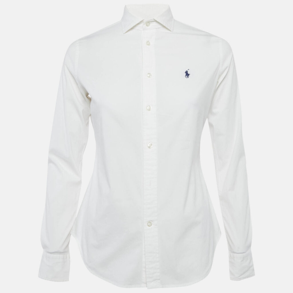 Polo Ralph Lauren White Cotton Button Front Slim Fit Shirt S Polo Ralph Lauren White Cotton Button Front Slim Fit Shirt S