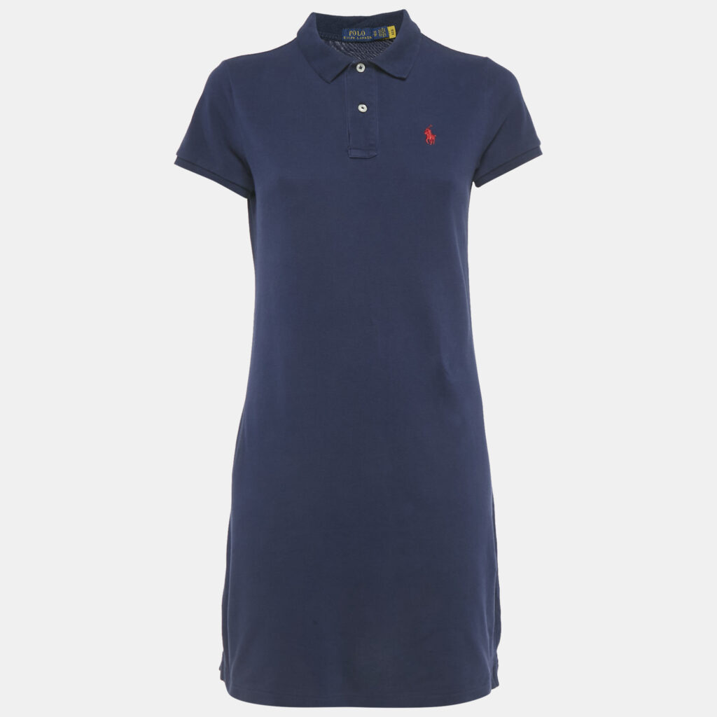 Polo Ralph Lauren Blue Cotton Mini Polo Dress XS