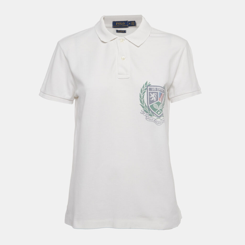Polo Ralph Lauren White Logo Print Cotton Classic Fit Polo T-Shirt M Polo Ralph Lauren White Logo Print Cotton Classic Fit Polo T-Shirt M