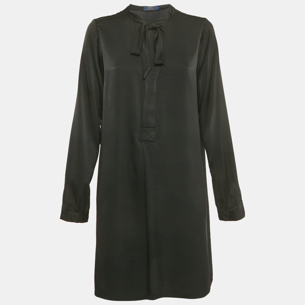 luxury-women-polo-ralph-lauren-used-clothes-p1226333-002.jpg Polo Ralph Lauren Black Satin Mini Dress S