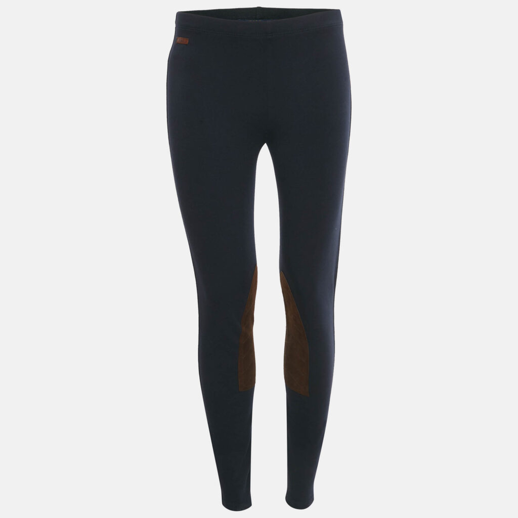 Polo Ralph Lauren Navy Blue Suede Trim Jersey Leggings M Polo Ralph Lauren Navy Blue Suede Trim Jersey Leggings M