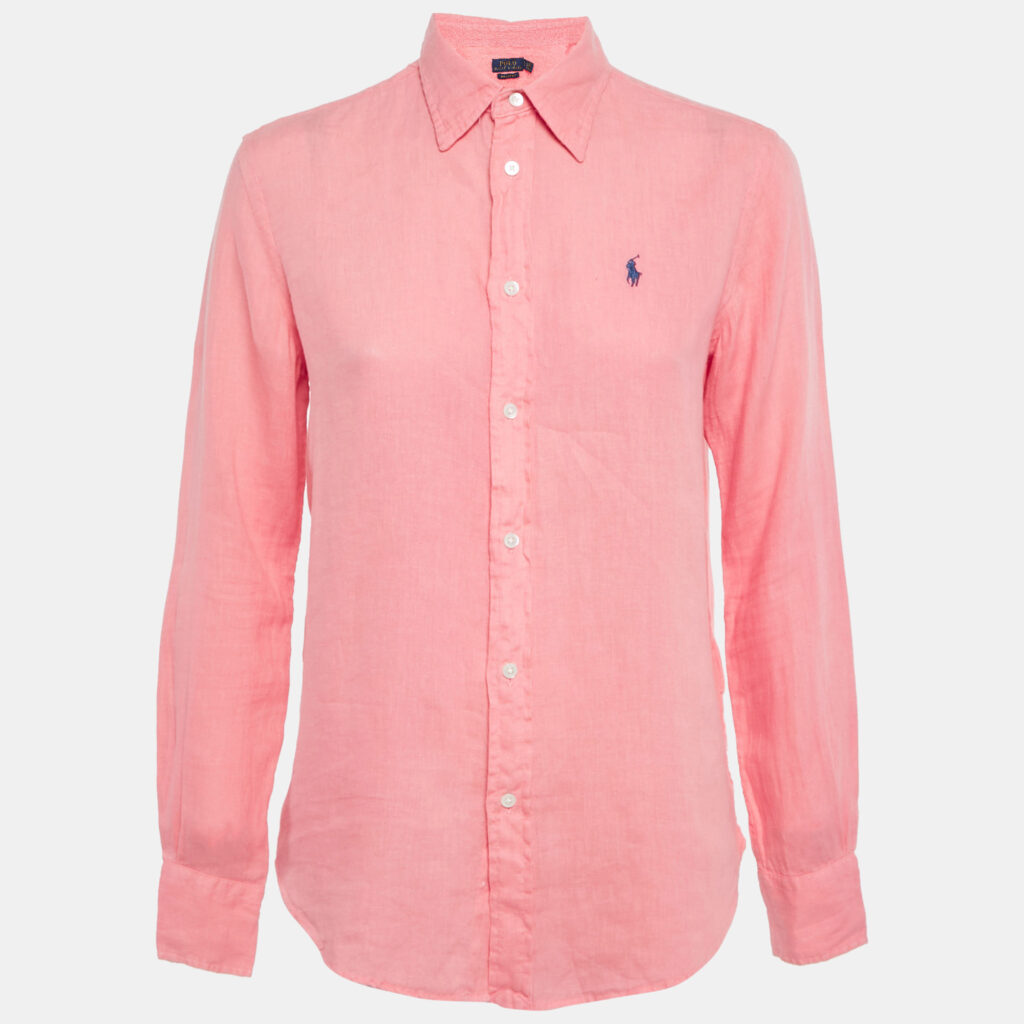 Polo Ralph Lauren Pink Linen Long Sleeve Shirt XS Polo Ralph Lauren Pink Linen Long Sleeve Shirt XS