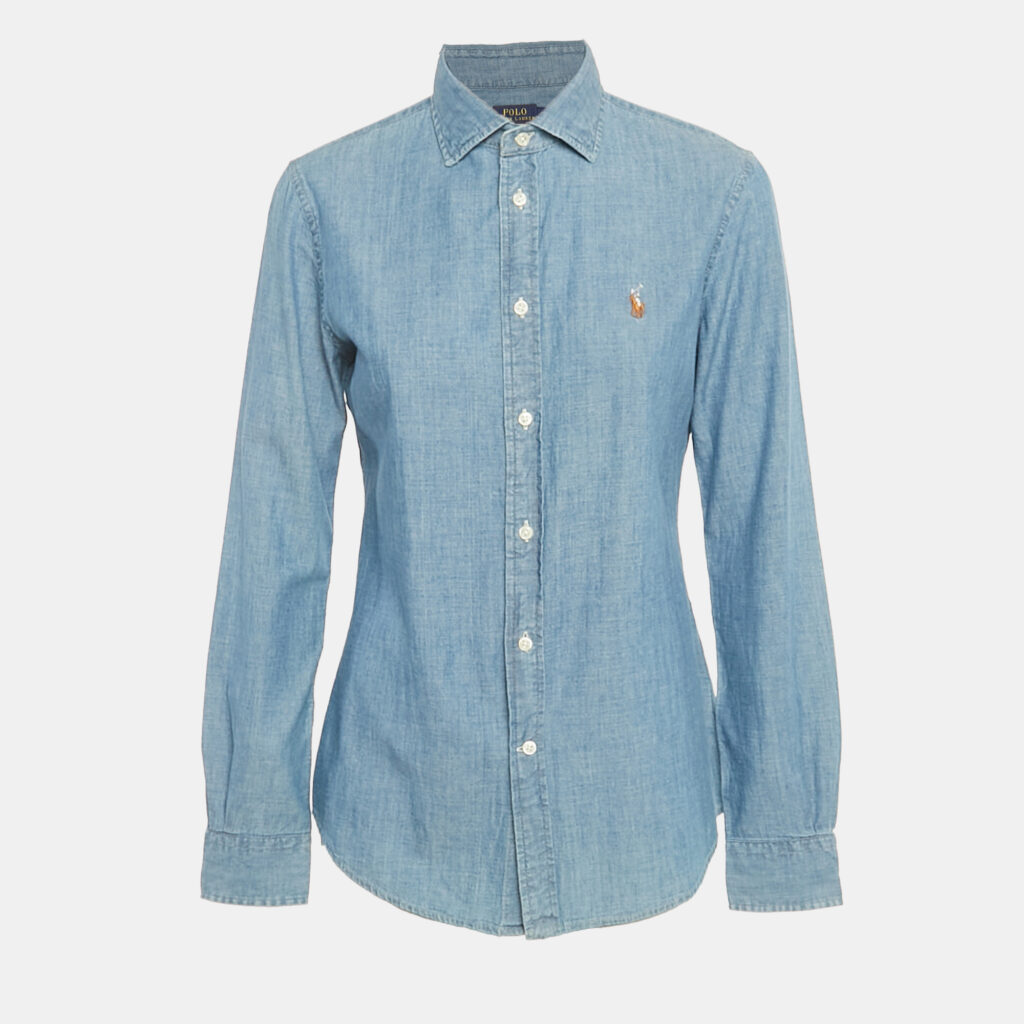 Polo Ralph Lauren Blue Chambray Slim Fit Shirt M Polo Ralph Lauren Blue Chambray Slim Fit Shirt M