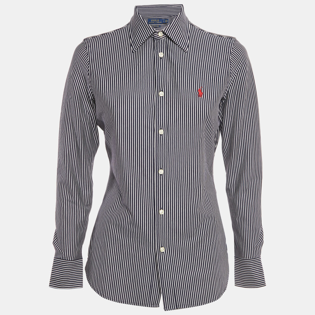 Polo Ralph Lauren Blue Striped Cotton Long Sleeve Shirt S Polo Ralph Lauren Blue Striped Cotton Long Sleeve Shirt S