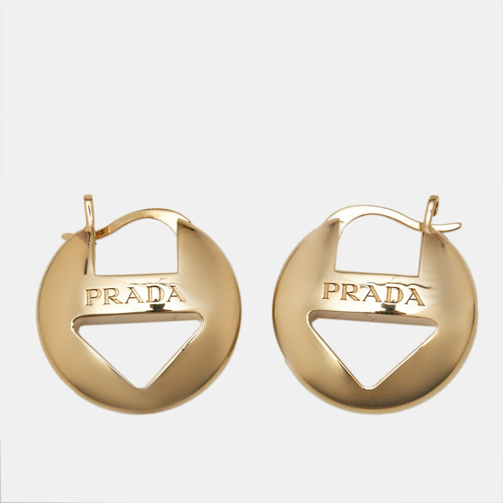 Prada Gold Tone Earrings Prada Gold Tone Earrings