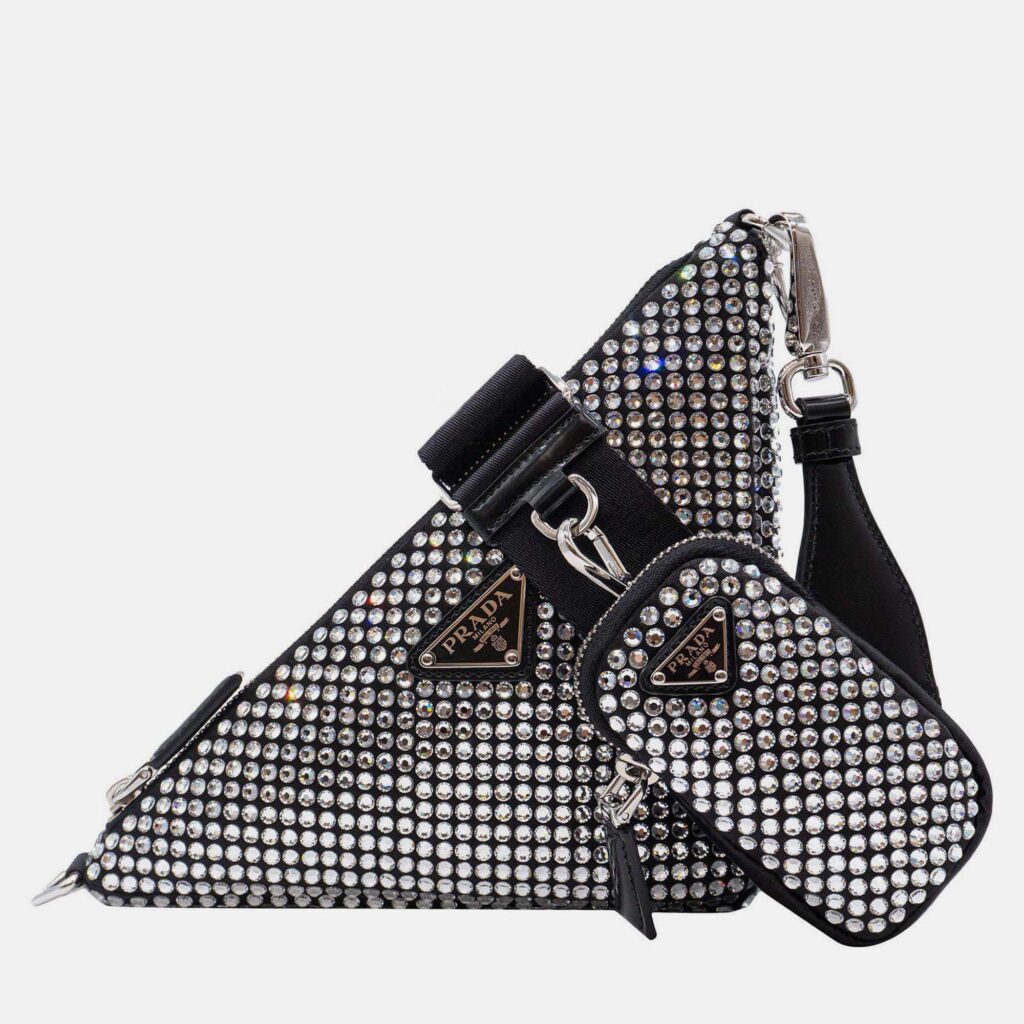 Prada Triangle Bag Crystals Black Bag