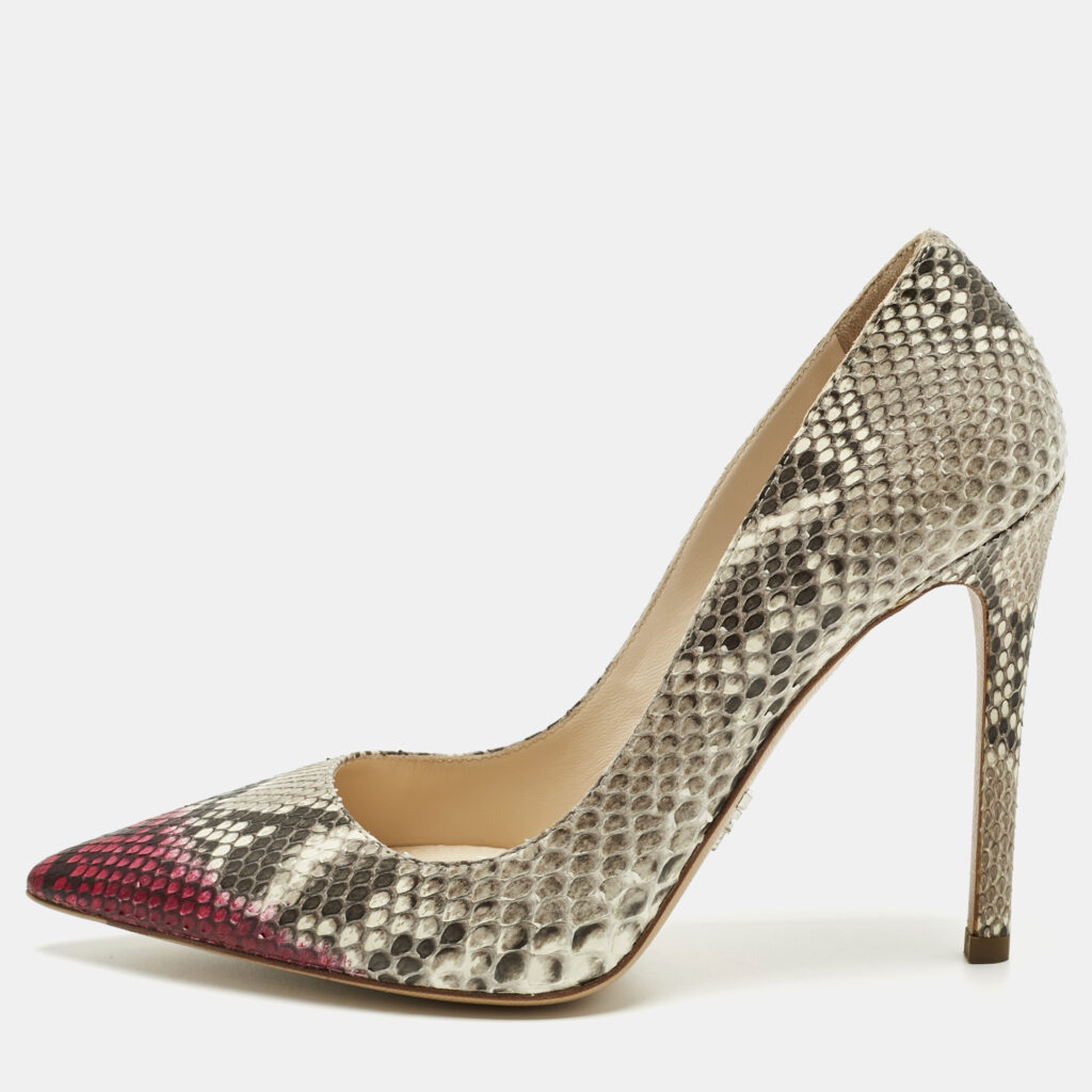 Prada Multicolor Python Leather Pointed Toe Pumps Size 36