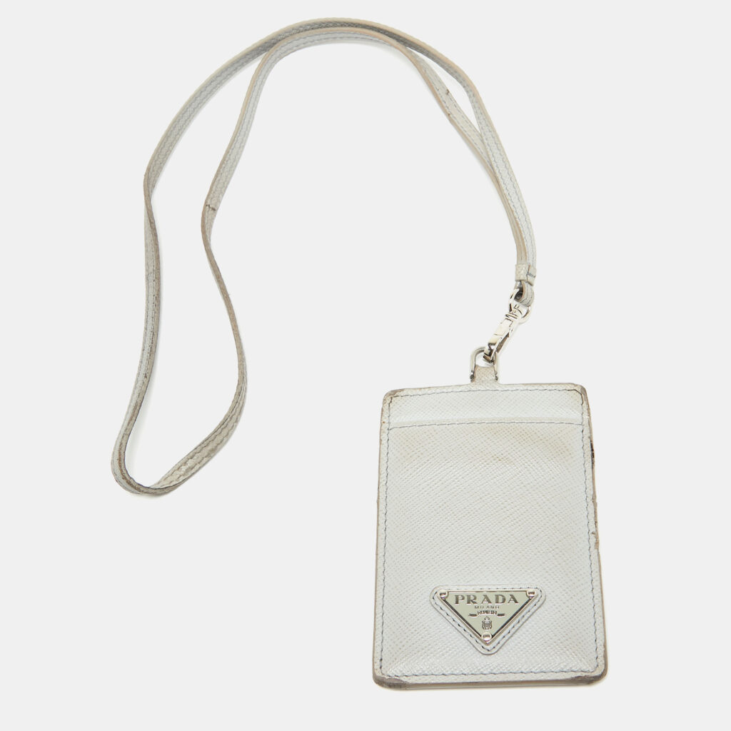 luxury-women-prada-used-accessories-p987459-001-1.jpg Prada White Saffiano Leather Badge Holder