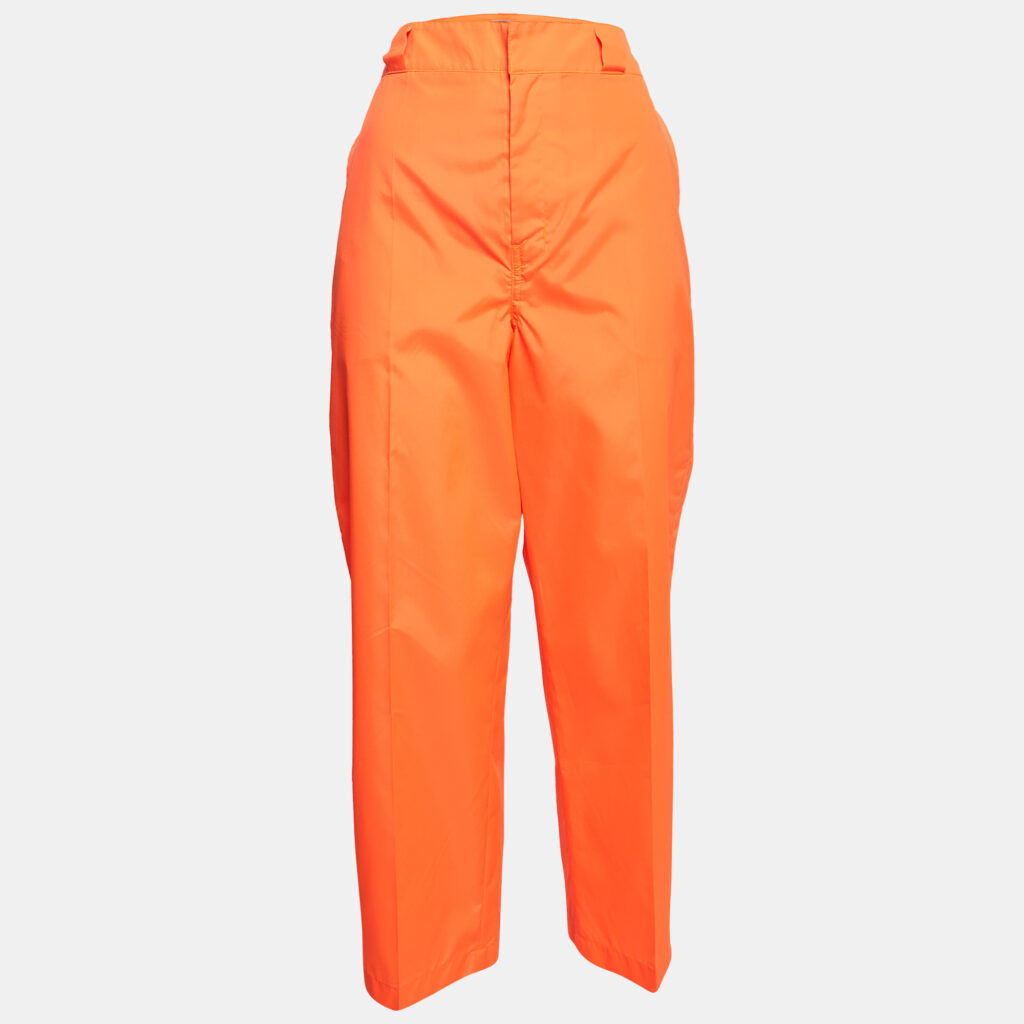 Prada Florescent Orange Synthetic Loose Fit Pants M Prada Florescent Orange Synthetic Loose Fit Pants M