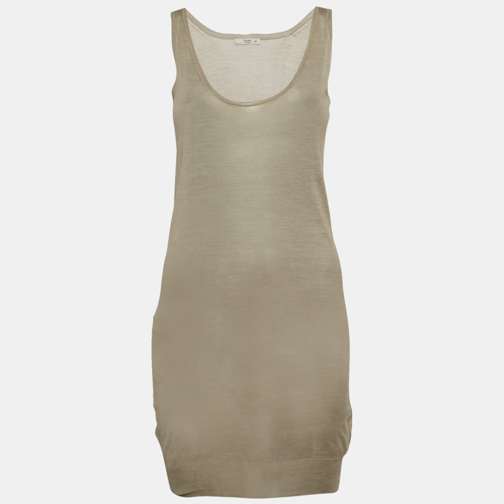 Prada Green Knit Round Neck Tank Top S