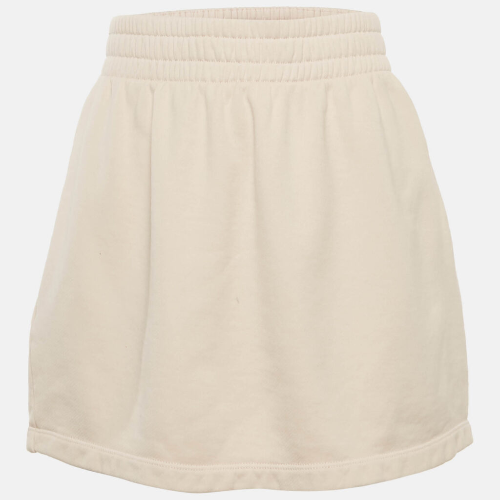 Prada Pink Cotton Jersey Drawstring Mini Skirt S Prada Pink Cotton Jersey Drawstring Mini Skirt S