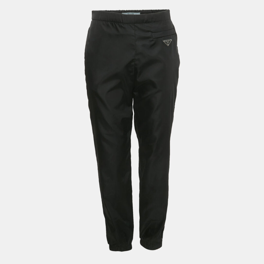 Prada Black Triangle Logo Re-Nylon Trousers S Prada Black Triangle Logo Re-Nylon Trousers S