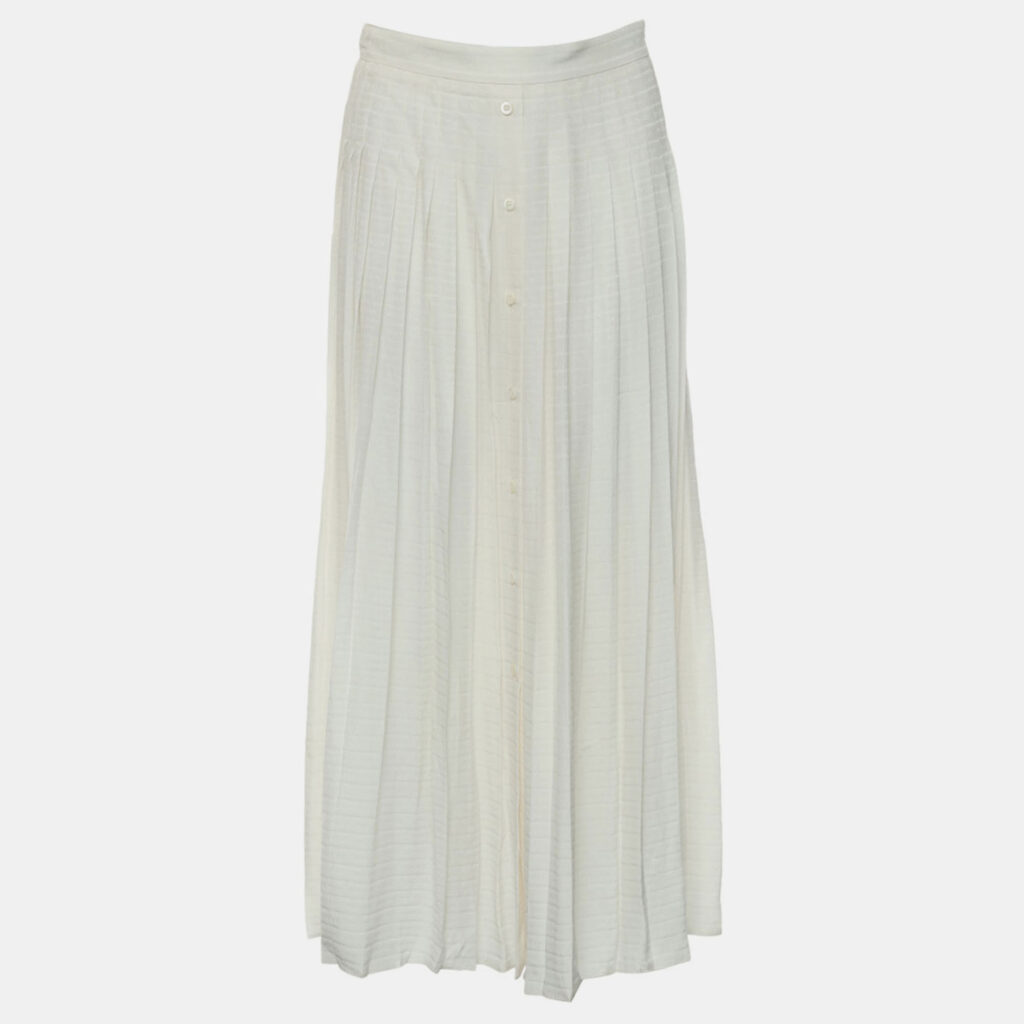 Prada Logo-Jacquard Silk Pleated Skirt Prada Logo-Jacquard Silk Pleated Skirt