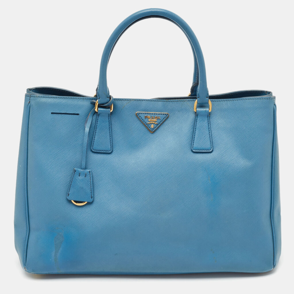 luxury-women-prada-used-handbags-p1121371-007-1.jpg Prada Light Blue Saffiano Lux Leather Large Gardener's Tote