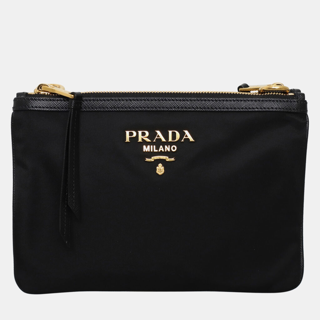 Prada Bandeliera Double Zip Nylon Crossbody Bag