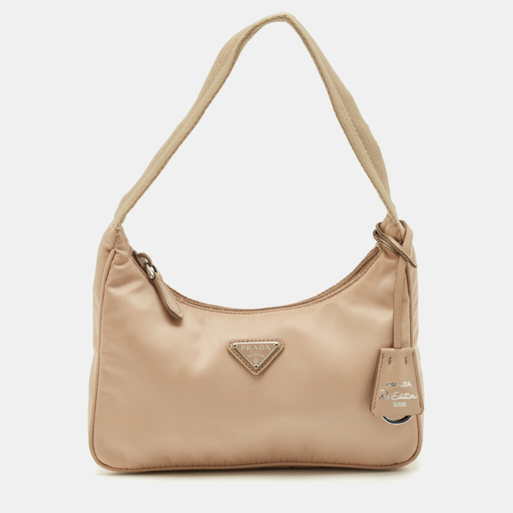 Prada Beige Nylon Re-Edition 2000 Shoulder Bag