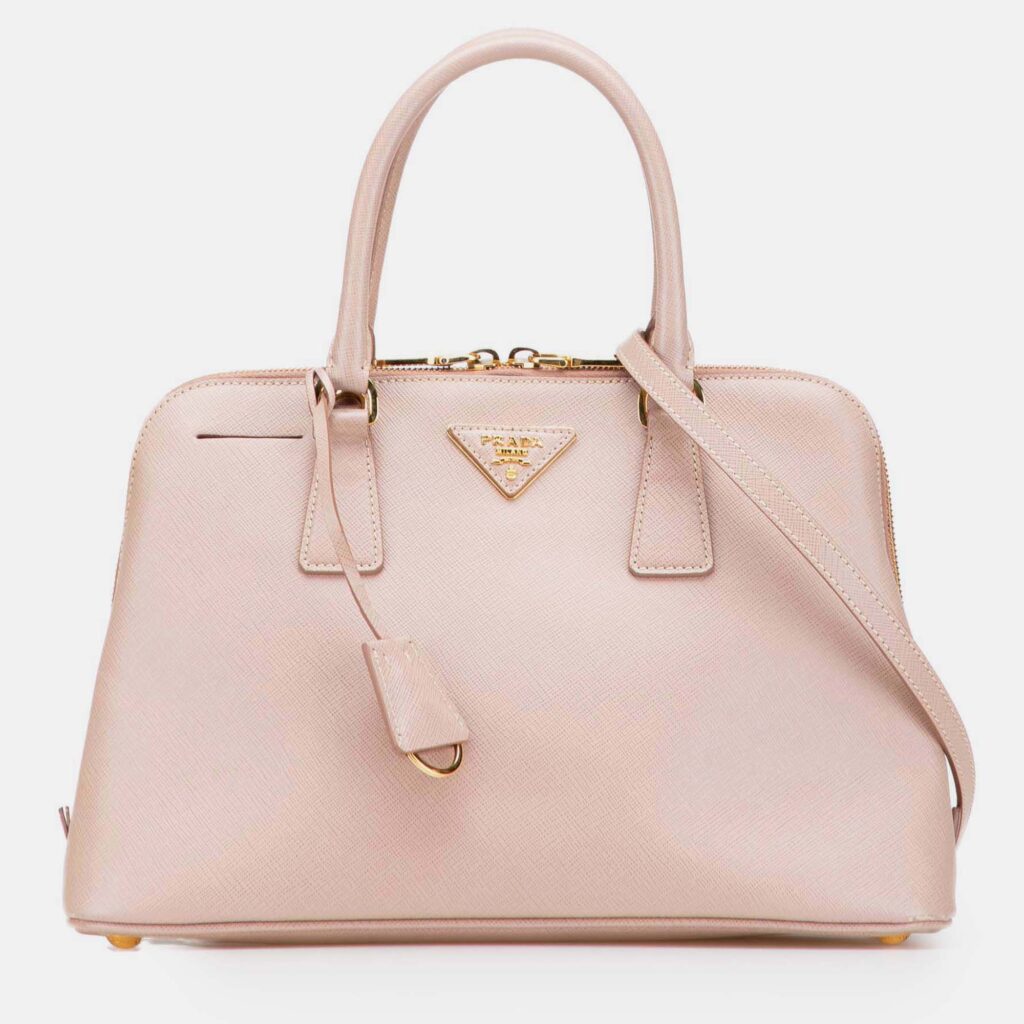 Prada Pink Medium Saffiano Lux Promenade Satchel Prada Pink Medium Saffiano Lux Promenade Satchel