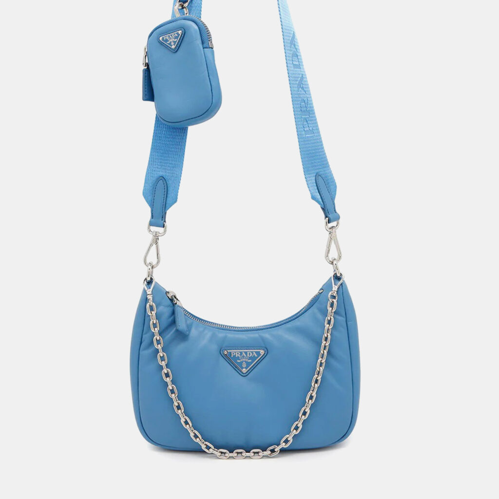 Prada Re-Edition 2005 Light Blue Leather Shoulder Bag Prada Re-Edition 2005 Light Blue Leather Shoulder Bag