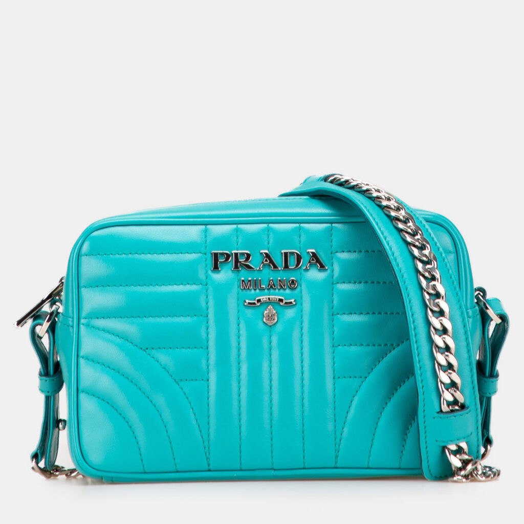 Prada Blue Soft Calf Diagramme Camera Bag Prada Blue Soft Calf Diagramme Camera Bag