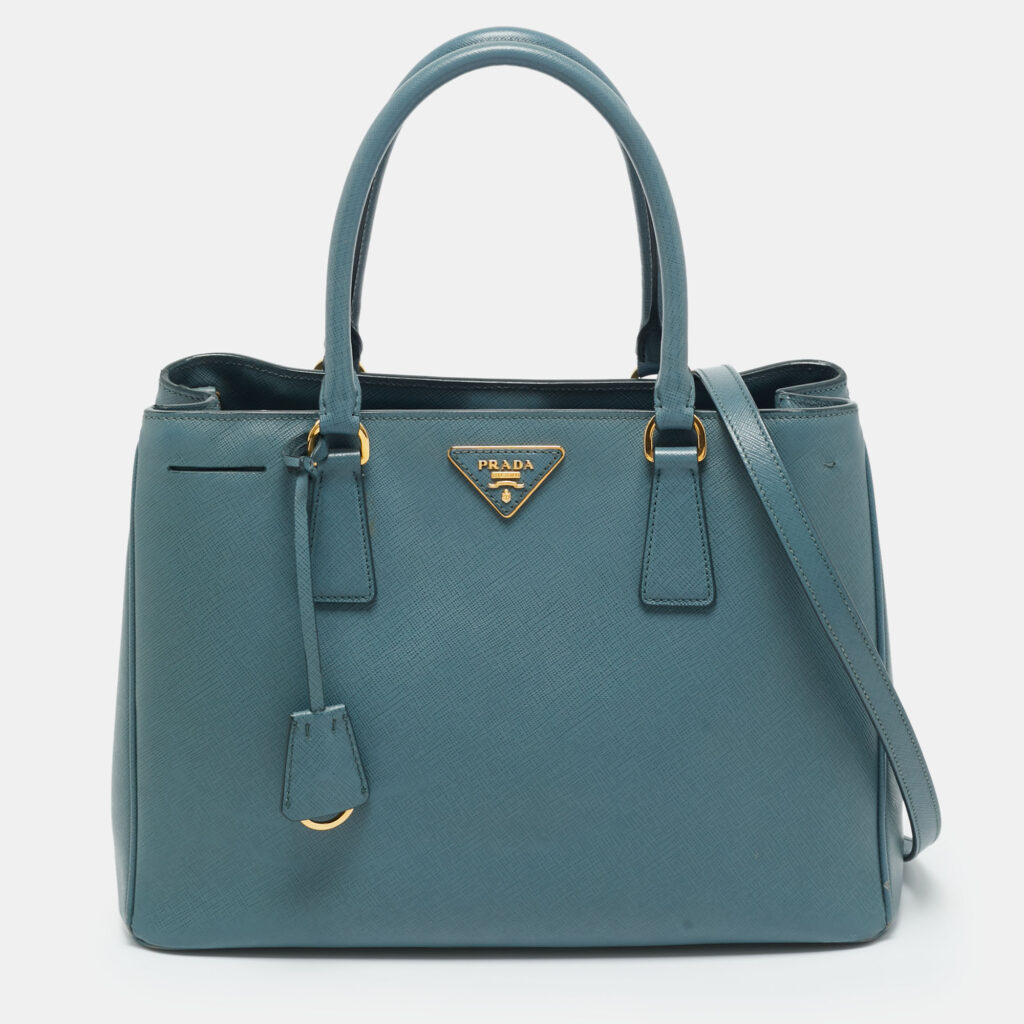 Prada Navy Blue Saffiano Leather Medium Open Tote