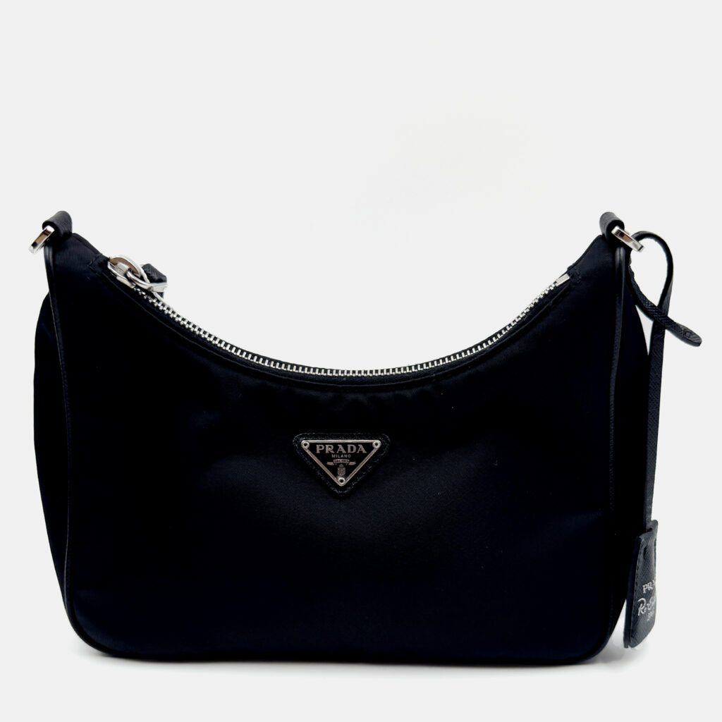 Prada Black Nylon and Saffiano Leather Re-Edition 2005 Shoulder Bag Prada Black Nylon and Saffiano Leather Re-Edition 2005 Shoulder Bag