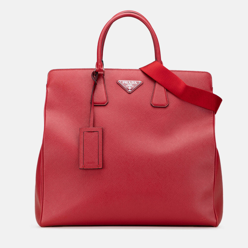 Prada Red Saffiano Cuir Tote Prada Red Saffiano Cuir Tote