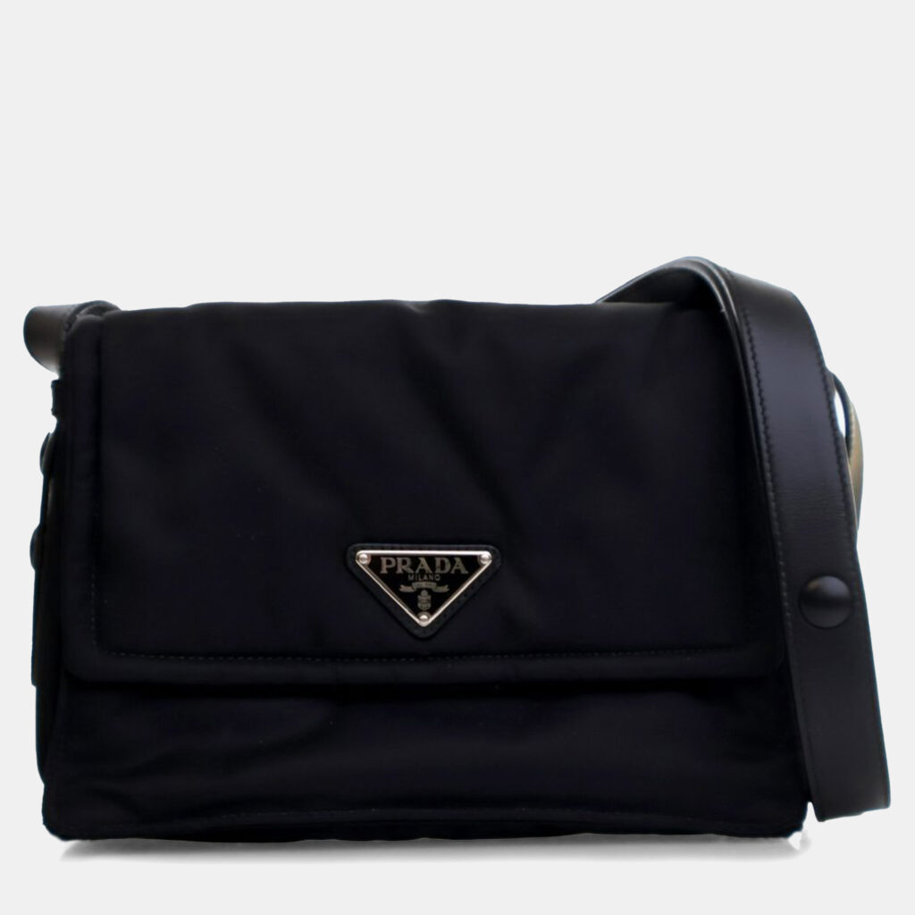 Prada Black Small Re Nylon Padded Traveller Shoulder Bag Prada Black Small Re Nylon Padded Traveller Shoulder Bag
