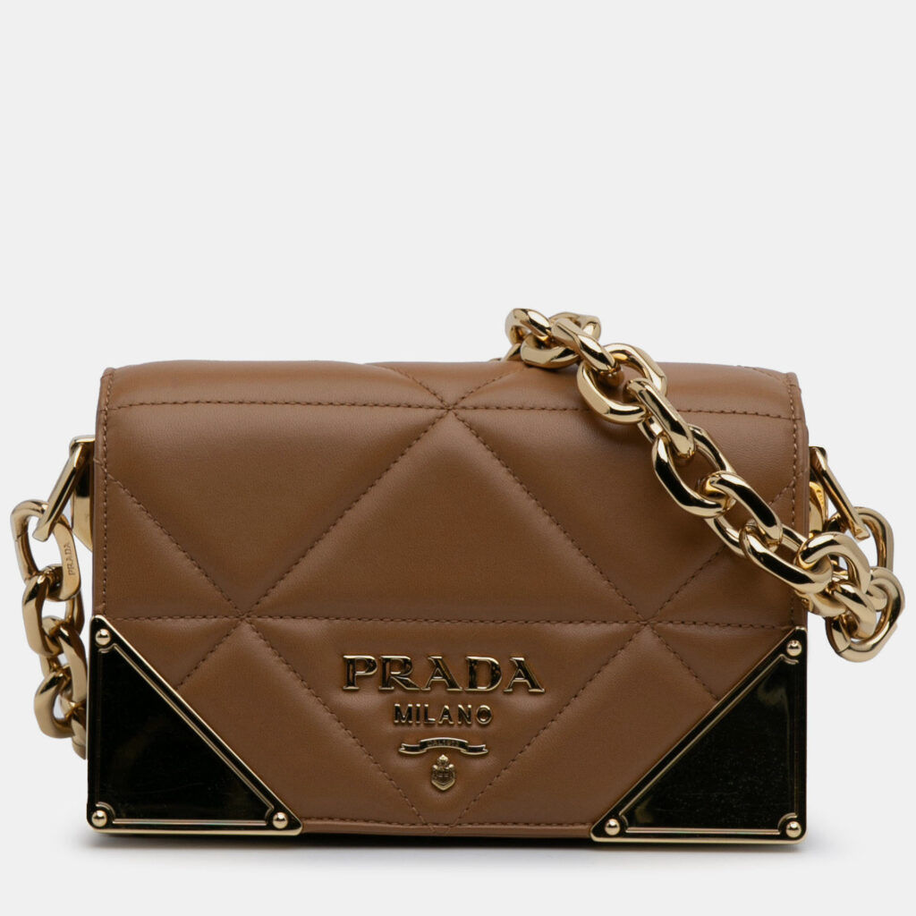 Prada Brown Nappa Stitched Satchel Prada Brown Nappa Stitched Satchel