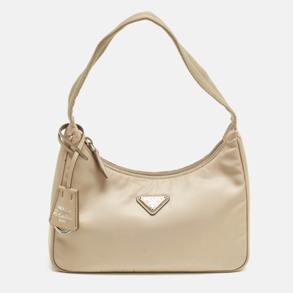 Prada Beige Nylon Re-Edition 2000 Shoulder Bag