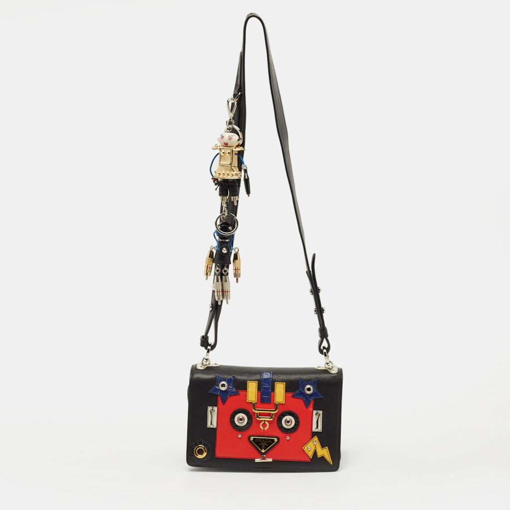 Prada Multicolor Leather Robot Flap Shoulder Bag Prada Multicolor Leather Robot Flap Shoulder Bag