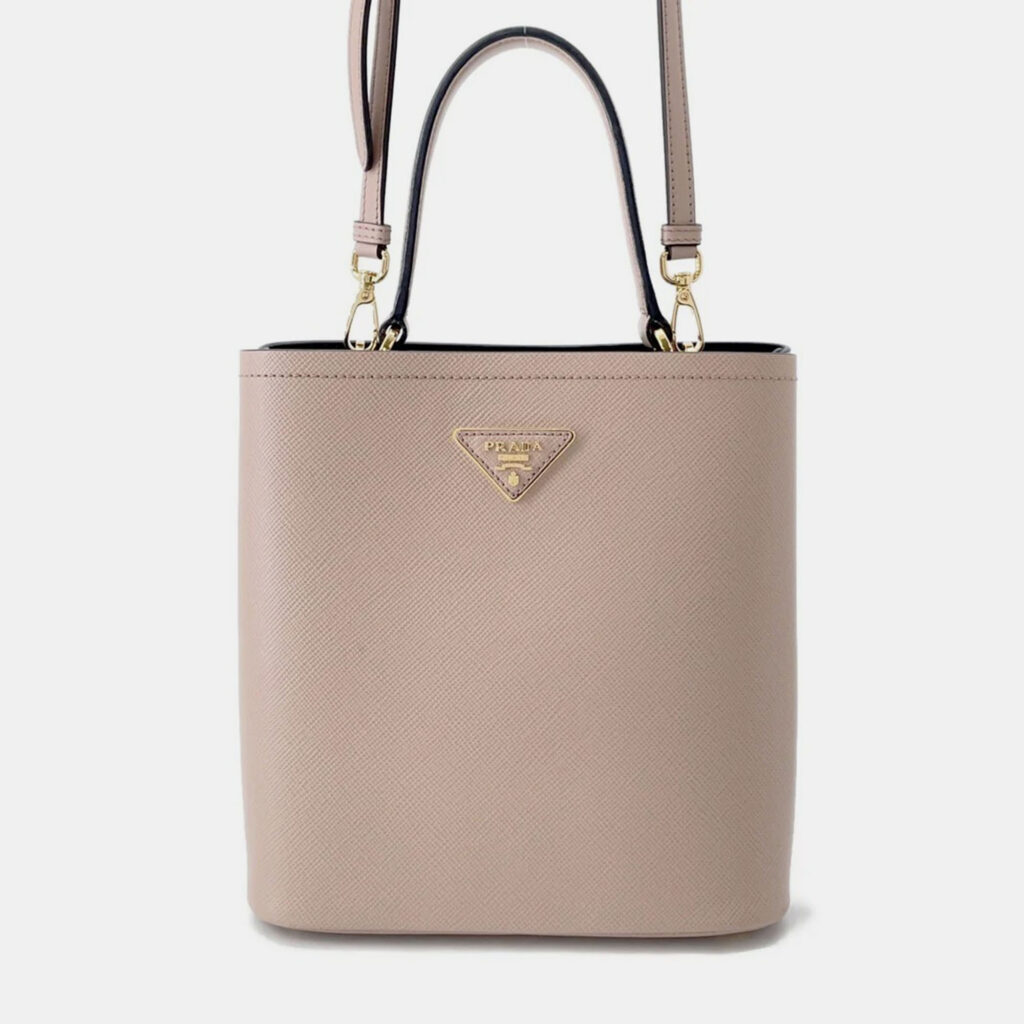 Prada Panier 2Wayhandbag Pink/Black Leather Prada Panier 2Wayhandbag Pink/Black Leather
