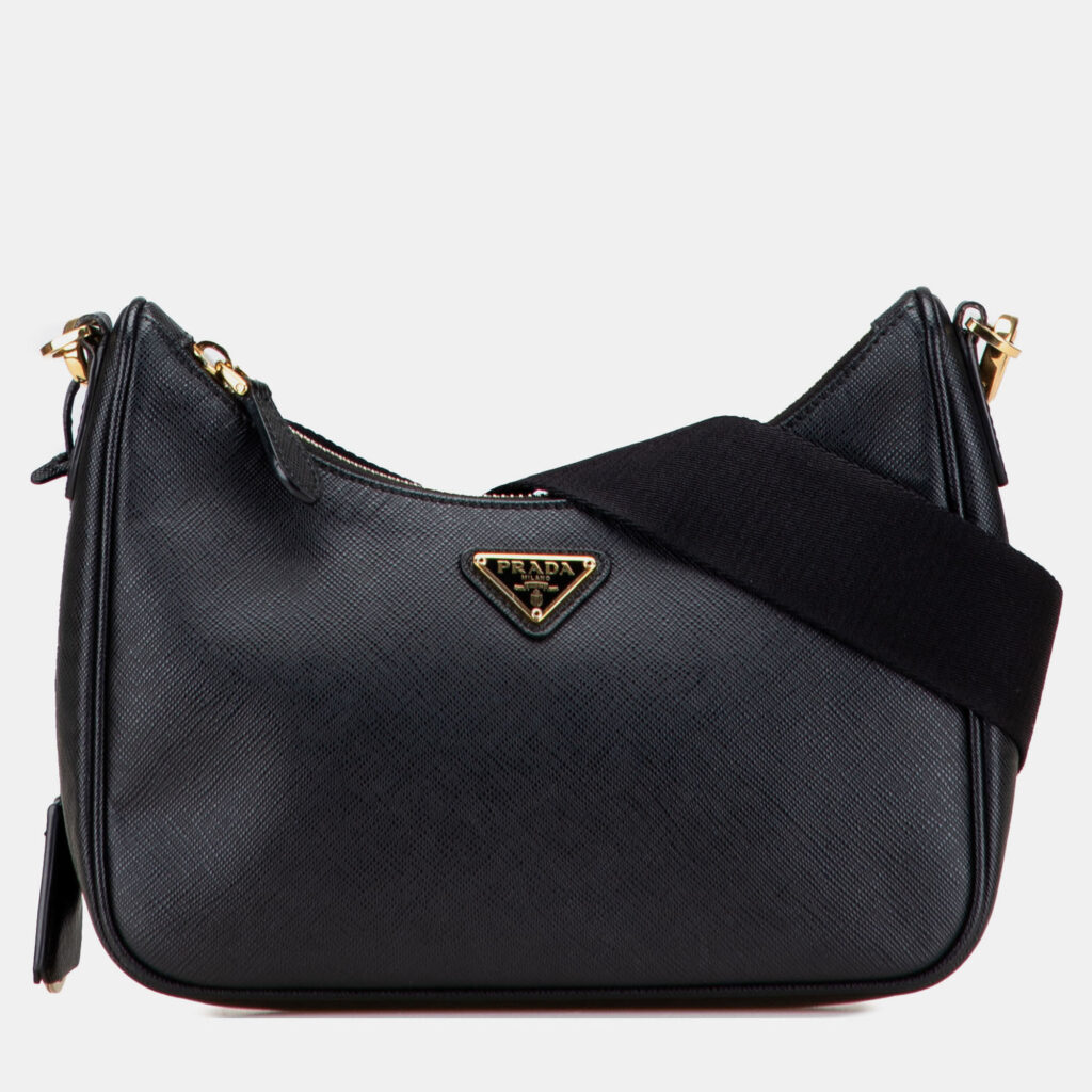 Prada Black Saffiano Re-Edition 2005 Satchel