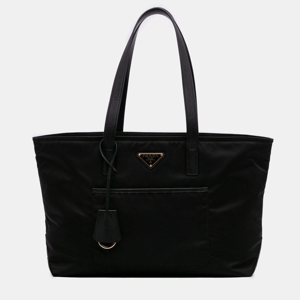 luxury-women-prada-used-handbags-p1223346-012-1.jpg Prada Black Medium Saffiano Trimmed Re Nylon Re Edition 1978 Tote