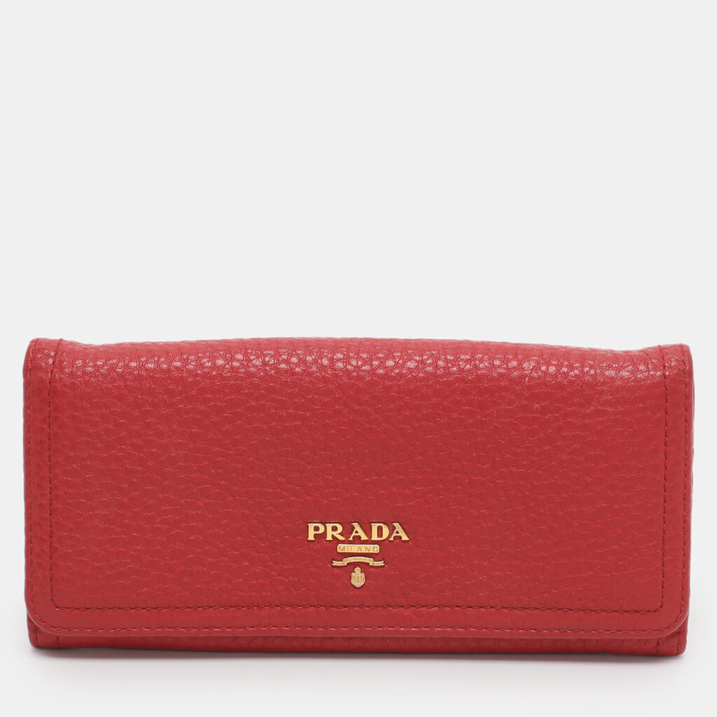 Prada Red Leather Continental Wallet Prada Red Leather Continental Wallet