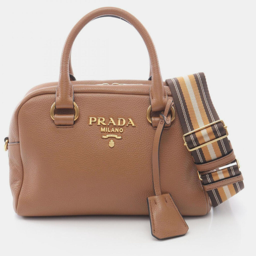 Prada Handbag Leather Brown Prada Handbag Leather Brown