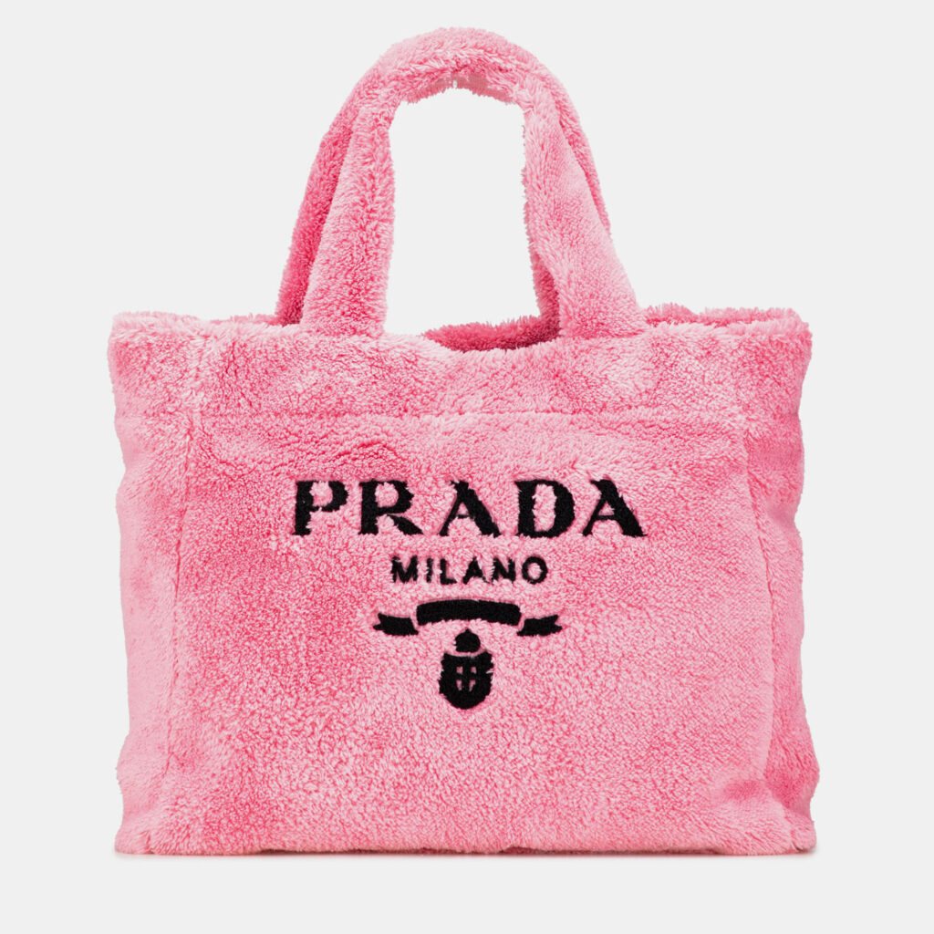 Prada Pink Terry Cloth Tote Prada Pink Terry Cloth Tote